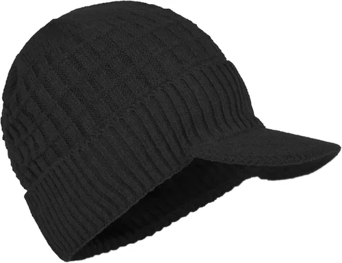 Vista 2 de JaneyRubbins Gorro deportivo de invierno para exteriores con visera de punto con ala y forro polar cálido para hombres y mujeres talla única