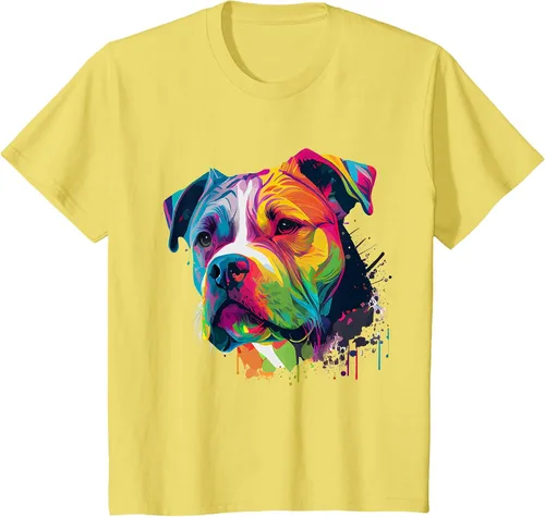 Vista 99 de Colorful American Bulldog American Bully Men Women T-Shirt Asphalt Grey