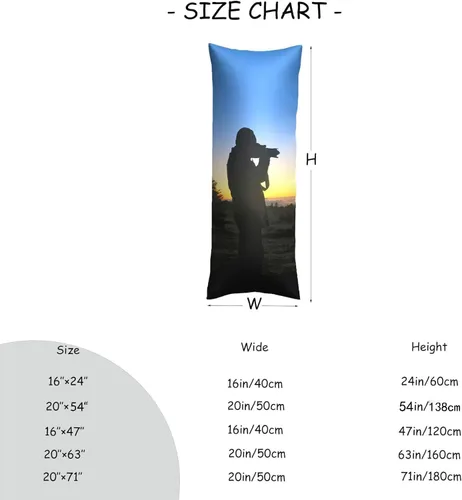 Vista 4 de Funda de almohada corporal de satén, 16 x 24 pulgadas, imagen personalizada, transpirable, cierre de cremallera