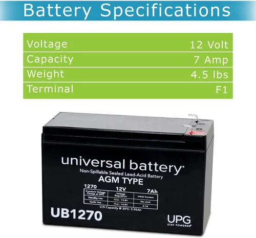Vista 3 de UPG Batería UB1270-12V 7AH SLA