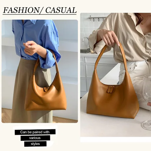 Vista 3 de Bolsos de hombro Crescent retro Y2k 90s Hobo bolsos pequeños de piel sintética para axilas, bolsos de mano de moda 2024
