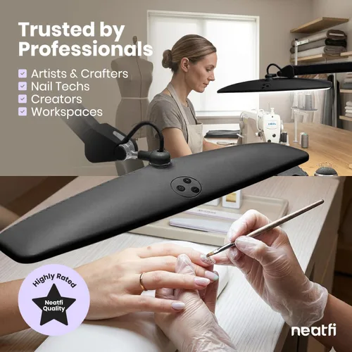 Vista 4 de Neatfi Elite - Lámpara de trabajo HD XL, 1600 lúmenes, 84 LED SMD, 6500K, atenuación no polar, luz de escritorio para el hogar, la oficina y la sala
