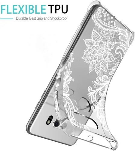 Vista 6 de Funda para LG V30, para LGV30s/V30Plus/V35/V35 ThinQ 2017 lanzamiento a prueba de golpes transparente floral suave flexible TPU delgada cubierta