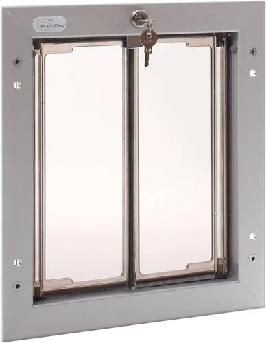 Vista 8 de PlexiDor Performance Pet Doors for Dogs and Cats - Puerta de perro con cerradura y llave - Plata, tamaños grandes Door-mount, lock and key