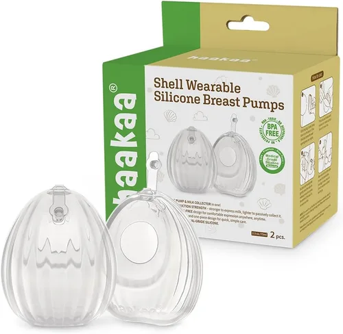 Vista 12 de HAAKAA Shell - Extractor de leche manual manos libres, silicona de grado médico, compacto, portátil y discreto, válvula a prueba de fugas, 2.5