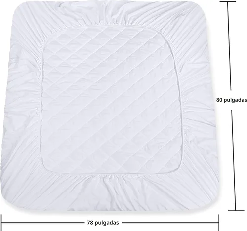 Vista 5 de Utopia Bedding - Cubrecolchón acolchado ajustado, protector y funda de colchón elástico con bolsillo profundo que se estira hasta 16 pulgadas, Blanco