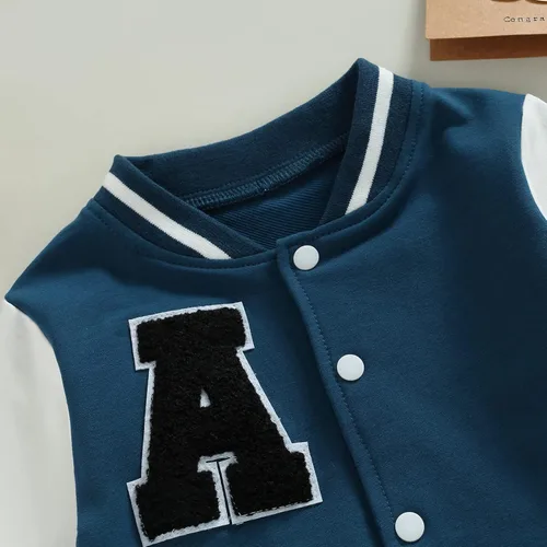 Vista 4 de Seyurigaoka Chaquetas de béisbol para niños pequeños,Chaqueta Varsity para niños,Chaquetas de béisbol unisex para bebé