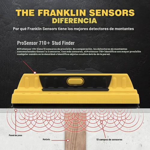 Vista 3 de ProSensor 710 + Stud Finder profesional con nivel de burbuja integrado y regla