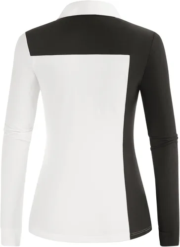 Vista 3 de JACK SMITH Camisas de golf de manga larga para mujer, con bloques de color, camisetas atléticas de tenis de secado rápido
