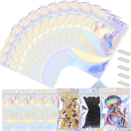 Vista 36 de 400 bolsas de Mylar resellables de 4 x 5 pulgadas, color negro, para almacenamiento de alimentos, bolsa resellable de Mylar con ventana transparente
