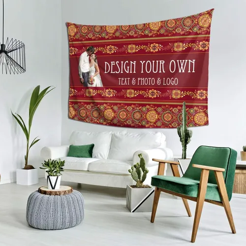 Vista 4 de FAMILOVE Tapiz de pared personalizado, para colgar en la pared, bohemio, hippie, mandala tapiz para dormitorio, estético, regalos para hombres