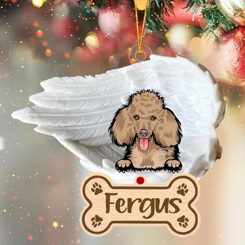 Vista 44 de Adorno de perro afgano de 1 ángel, adorno acrílico 2D personalizado conmemorativo para perros, regalo por pérdida de mascotas, regalo