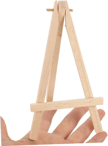 Vista 6 de 2 mini caballete de madera para exhibir trípodes plegables para tarjetas, fotos, coleccionables, caballete de mesa para clases de arte