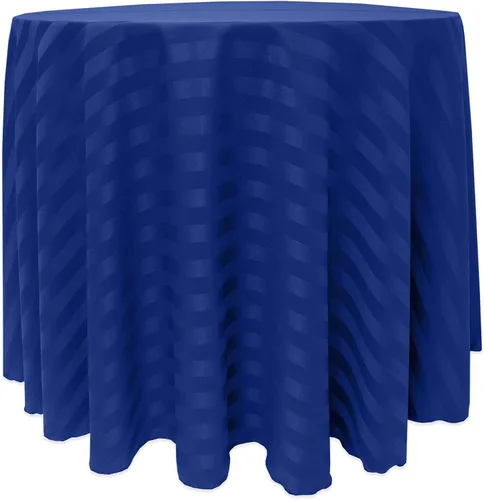 Vista 45 de ULTIMATE TEXTILE Mantel redondo de rayas satinadas de 84 pulgadas color marfil crema
