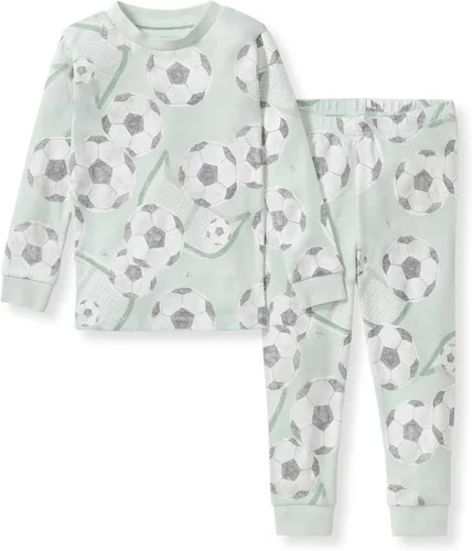 Vista 26 de Burt's Bees Baby Pijama de algodón orgánico para niños, conjunto de pijama Paquete de 1 temporada de Apple