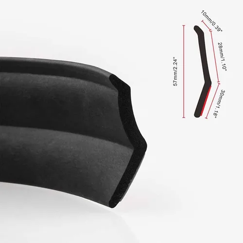 Vista 4 de Alerón universal para parachoques delantero de coche, protector de goma para molduras exteriores (8.2 ft)