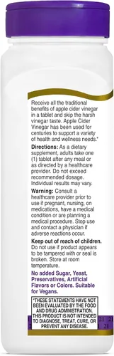 Vista 5 de 21st Century Tabletas de vinagre de sidra de manzana de 300 mg, 250
