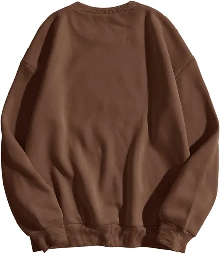 Vista 2 de Verdusa - Sudadera de manga larga con cuello redondo y hombros caídos para mujer