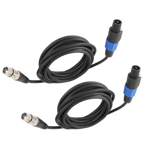 Vista 11 de HBU Paquete de 1 cable Speakon a XLR hembra, cable de audio Speak-ON macho a conector XLR de 3 polos, estudio Pro PA DJ, cable de extensión