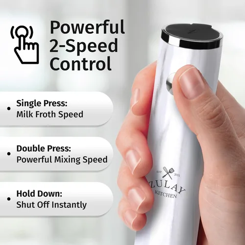 Vista 310 de Zulay Milk Boss Espumador de leche potente manual, hace espuma para latte, batidor para mezclar bebidas, café, miniespumador para capuchino, frappé