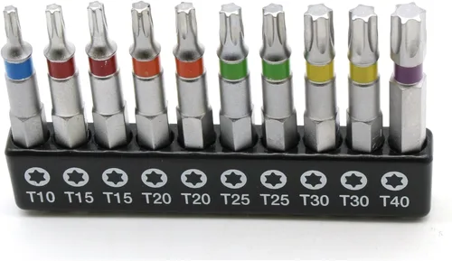 Vista 14 de TMAX Juego de puntas de destornillador de cabeza de estrella T6 Torx de 25 piezas, acero S2 de 6 puntos T-6 puntas de inserción de destornillador