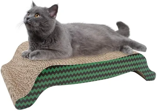 Vista 8 de PAWISE Juguete rascador interactivo para gatos, tablero rascador de cartón 3 en 1 y caja de juguetes interactiva de rompecabezas para gatos