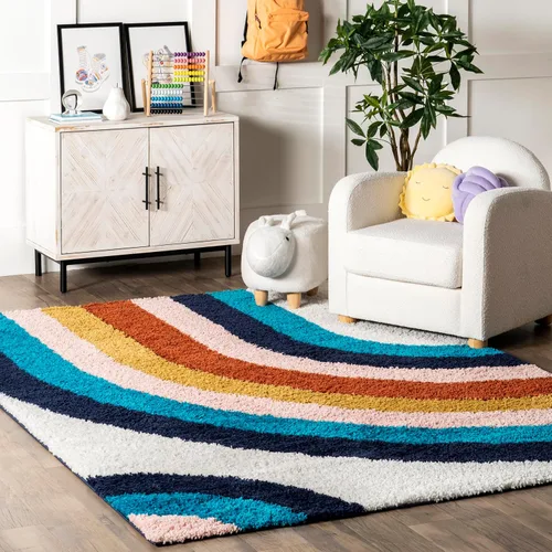 Vista 20 de nuLOOM Tess Alfombra de Área Shag Marroquí - Alfombra Shag Corredor 2x8 Pies Moderna/Contemporánea Blanco/Gris para Sala de Estar Dormitorio Comedor