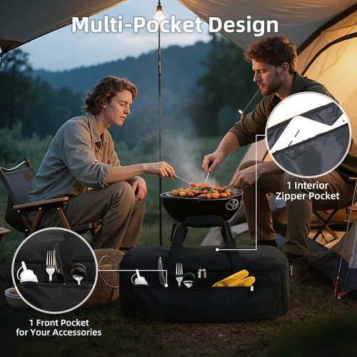 Vista 4 de NOELIFE Bolsa para Ooni Koda 12, funda de transporte portátil con bolsillos para accesorios de horno de pizza Ooni, bolsa de transporte acolchada