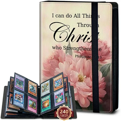 Vista 23 de Rossy Carpeta de tarjetas con 4 bolsillos, carpeta de tarjetas intercambiables, álbum de colección de tarjetas, para 160 tarjetas de carga lateral