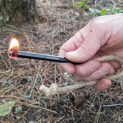 Vista 6 de Hexalite Ferro Rod y FireWick Kit de yesca Varilla ferro hexagonal extra grande de 1/2 x 6 pulgadas de largo Incluye Tinder FireWick Paquete
