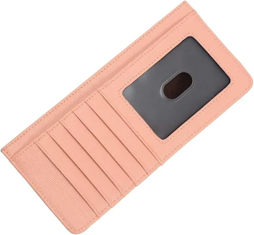 Vista 8 de Cartera para tarjetas de crédito para mujer, delgada y larga, con bolsillo con cremallera para efectivo, monedas, recibos, tarjetas