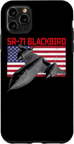 Vista 13 de SR-71 Blackbird in Action and Patriotic American Flag. Case for iPhone 17