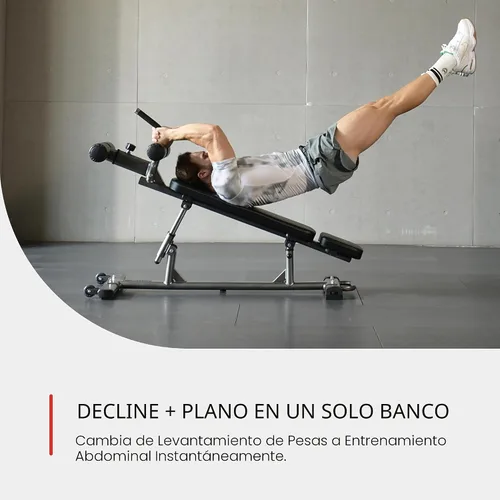 Vista 2 de Finer Form Gym-Quality Adjustable Sit Up Ab Bench & Decline Weight Bench for Home Gym Strength Training.