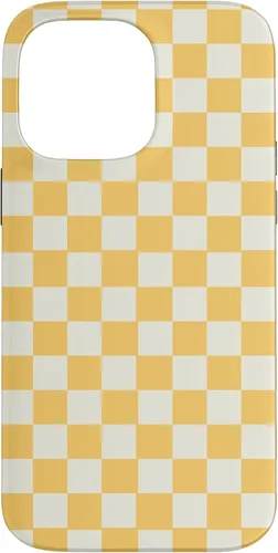 Vista 21 de Yellow Checkered Checker Checkerboard Classic Pattern Case for iPhone 17