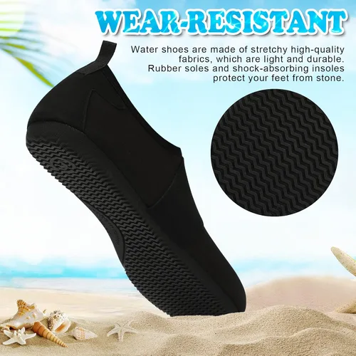 Vista 6 de VIFUUR Zapatos de agua para mujer y hombre, calcetines de agua descalzos para yoga, interiores y exteriores, playa, natación, surf, ejercicio