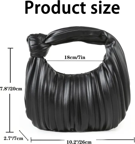 Vista 4 de ELDA Bolso cruzado anudado para mujer, bolso de mano de nube a la moda, bolsa fruncida