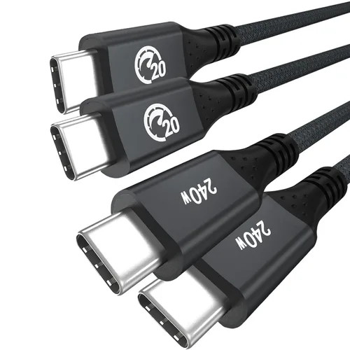 Vista 8 de UseBean Cable USB C a USB C de 240 W de 1.6 pies [2 paquetes], USB 3.2 Gen2X2 20Gbps Tipo-C PD carga rápida, cable de video 4K, para iPhone 15 Plus