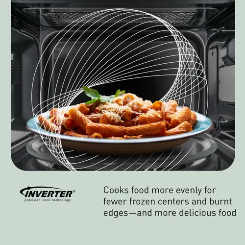 Vista 7 de Panasonic NN-SN65KB Horno de microondas con tecnología Inverter 1200W, 1.2 pies cúbicos. Pequeño con Sensor Genius de cocción de un toque, botón