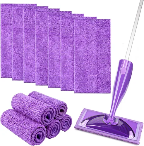 Vista 9 de Orighty Almohadillas reutilizables para trapeador compatibles con Swiffer WetJet – Recambio de microfibra lavable a máquina para limpieza del hogar