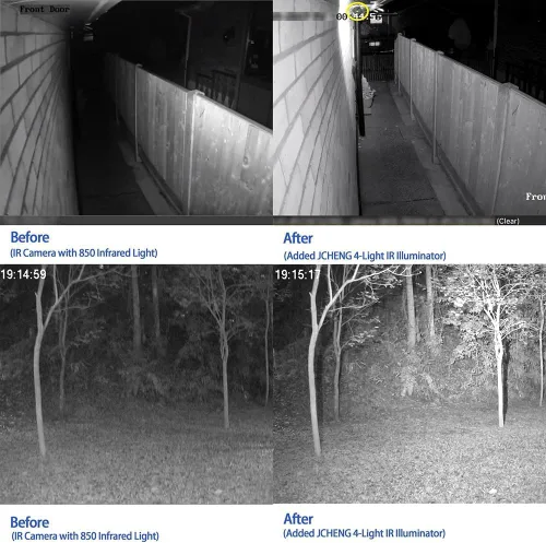 Vista 4 de JC - 4 unidades - Lámpara iluminadora de LED de alta potencia IR Array, gran angular para CCTV de visión nocturna y cámara IP.