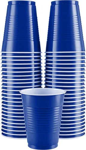 Vista 9 de Amcrate Vasos desechables, vasos de plástico negros de 18 onzas, fuertes y resistentes para bodas, Navidad, Halloween, paquete de 50