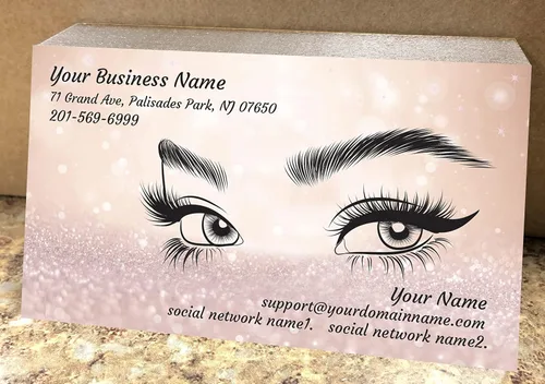 Vista 15 de Tarjetas de visita personalizadas, impresión a todo color de 2 caras, para pestañas, uñas y salón de belleza, 16 puntos (papel grueso de 350 gsm)