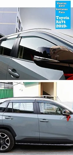 Vista 2 de Protector de lluvia adhesivo compatible con Toyota RAV4 2019-2025, protector de parabrisas de policarbonato, deflector de viento para ventana