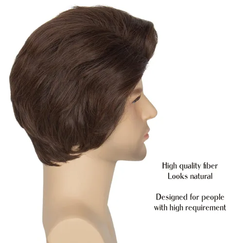 Vista 3 de Peluca para hombre de los años 70 y 80 Missuhair Prince, peluca corta ondulada de pelo lanudo anime, cosplay, peluca de Halloween
