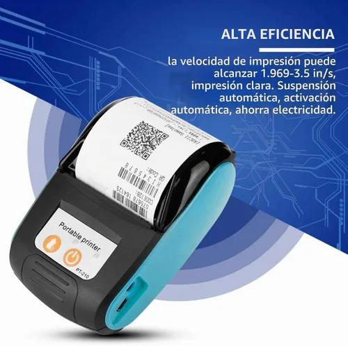 Vista 4 de Tangxi Impresora térmica, PT - 210 Impresora portátil de recibos DC 9V/2A Bluetooth Impresora de facturas térmicas 203DPI Interfaz Power Jack Mini