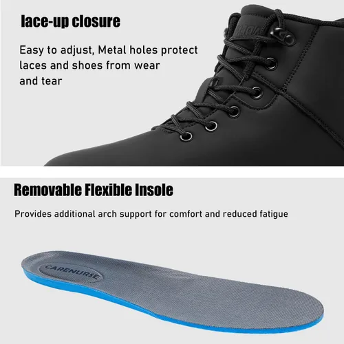 Vista 4 de Botas de senderismo ligeras para hombre, resistentes al agua, de tobillo medio, para trabajo, casual, senderismo, senderismo, exteriores