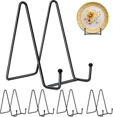 Vista 20 de Kruodop Soportes de Placa de 10 Pulgadas para Exhibición, Paquete de 3 Soportes de Placa para Exhibición, Soporte de Caballete de Marco de Metal