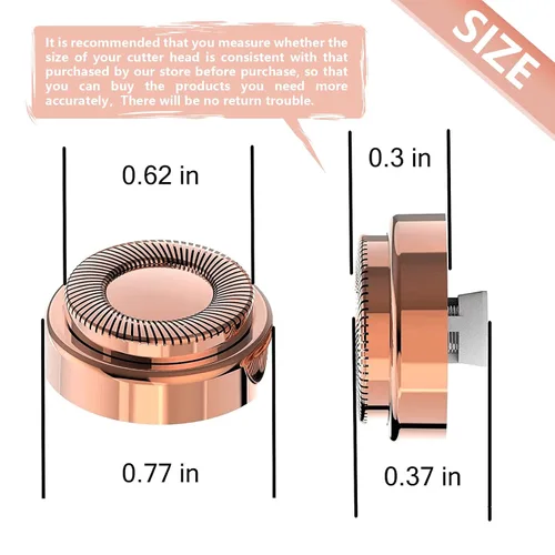 Vista 3 de Cabezales de repuesto impecables compatibles con Finishing Touch Depilación facial impecable Gen 1 Oro rosa (4 piezas) con cepillo de limpieza