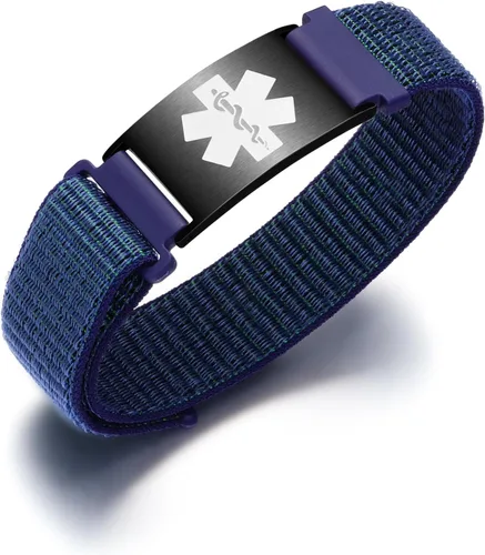 Vista 29 de Pulseras deportivas personalizadas de alerta médica para mujeres y hombres – Pulseras de identificación médica personalizadas con grabado gratuito