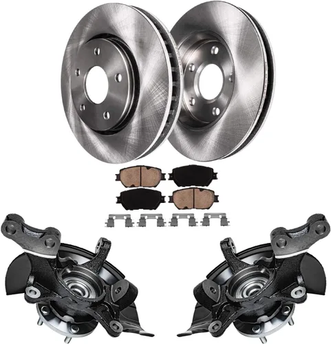 Vista 14 de Detroit Axle - Kit de freno delantero para Volkswagen Jetta 2010-2018, rotores de freno de disco, pastillas de freno de cerámica, bujes de cojinete